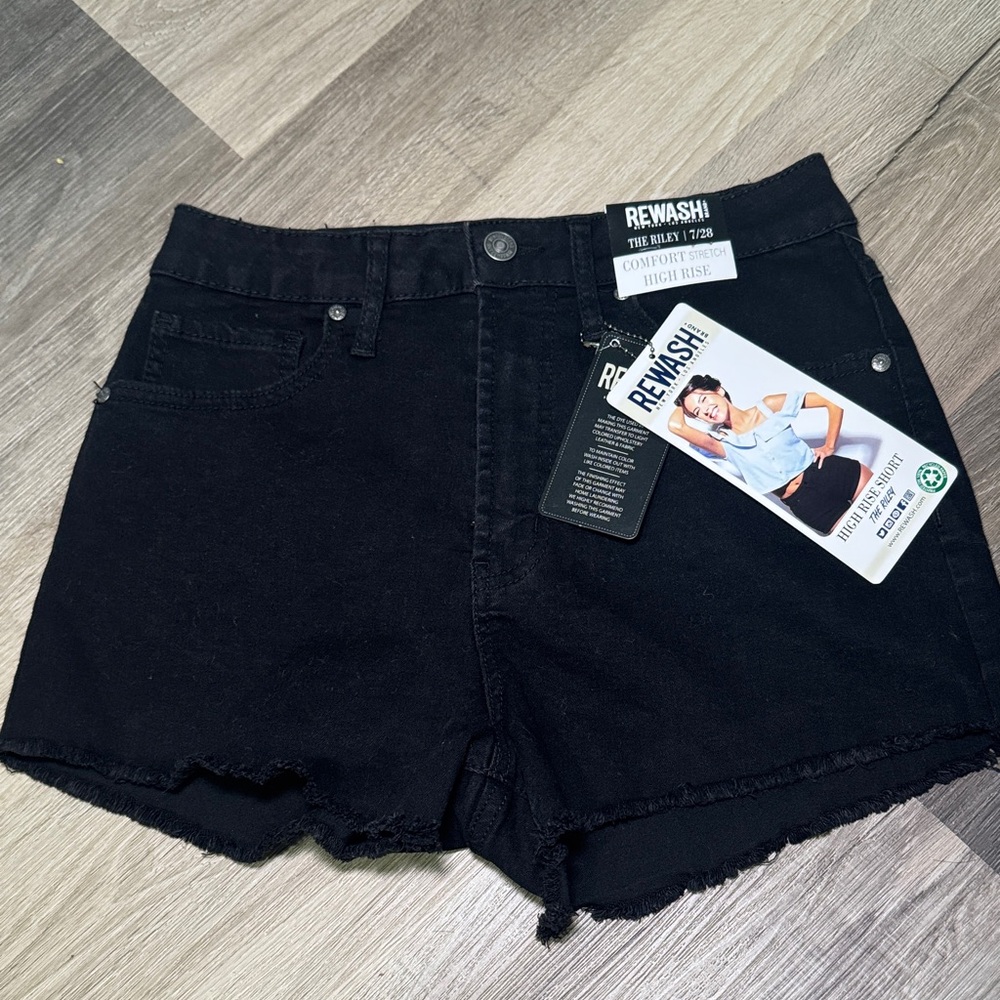 Rewash Women's High Waist Black Shorts Size:7